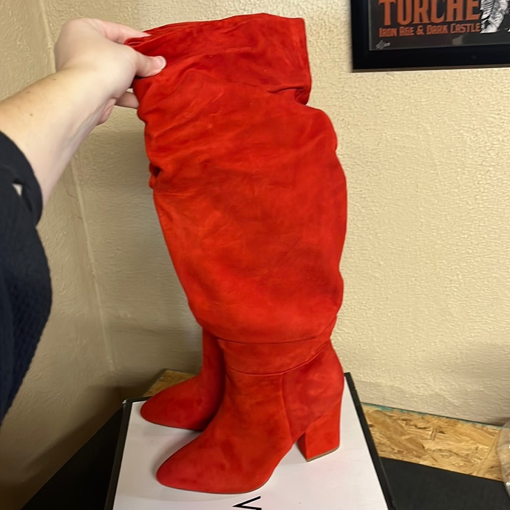 NWT red suede Nine West Castien Boots